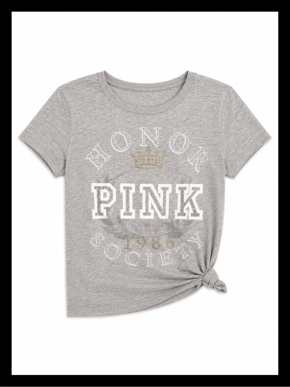 💕PINK VS Vintage/Y2K “Honor Society”Distressed Tee✨EUC✨💕